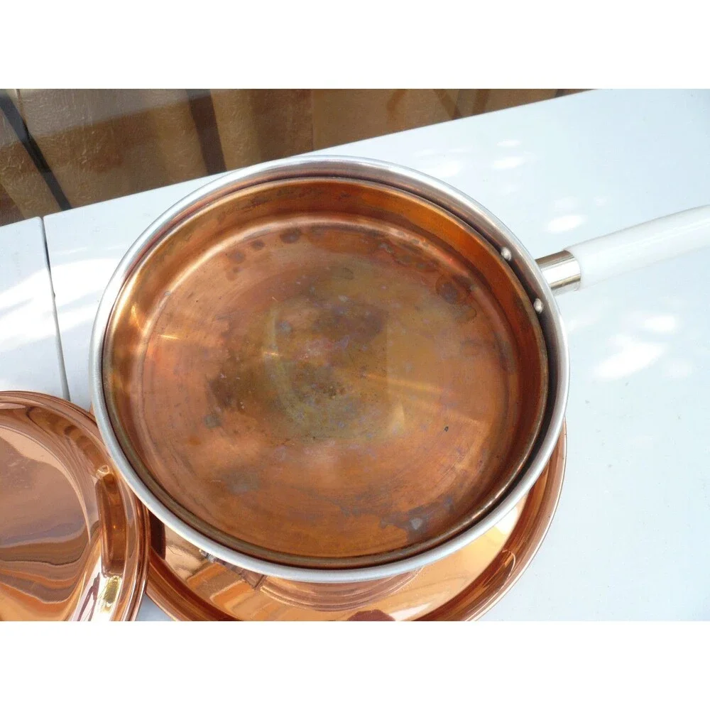 Metalutil Copper & White Ceramic Handle Chaffing Pan 6 Piece Set - Portugal